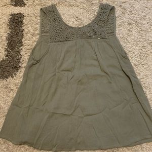 Tank top with crochet detail